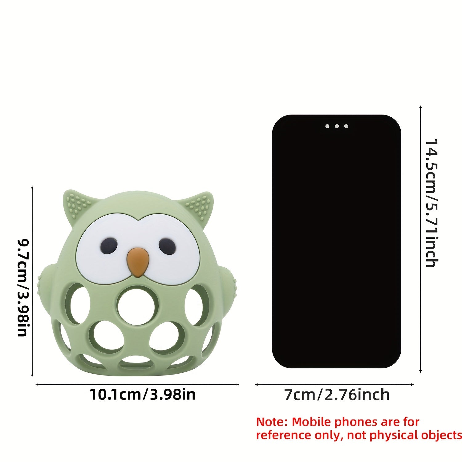 Owl Ball Soft Rubber Toy for Boys and Girls Green