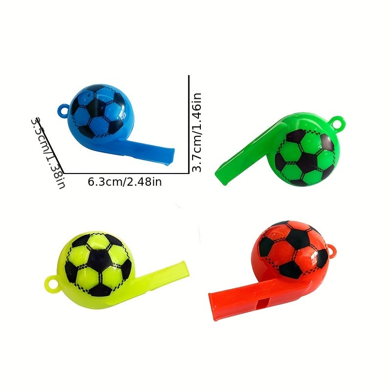 6pcs Colorful Football Whistle With Lanyard - Referee Celebration Tools