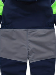 Boys Warm Softshell Outdoor Jumpsuit Fleece Lined Hooded Ski Suit