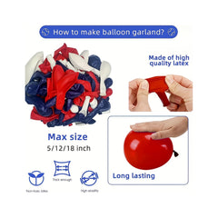 123pcs Baseball Balloon Toy Set Red Latex Balloon Chain Themed Decoration