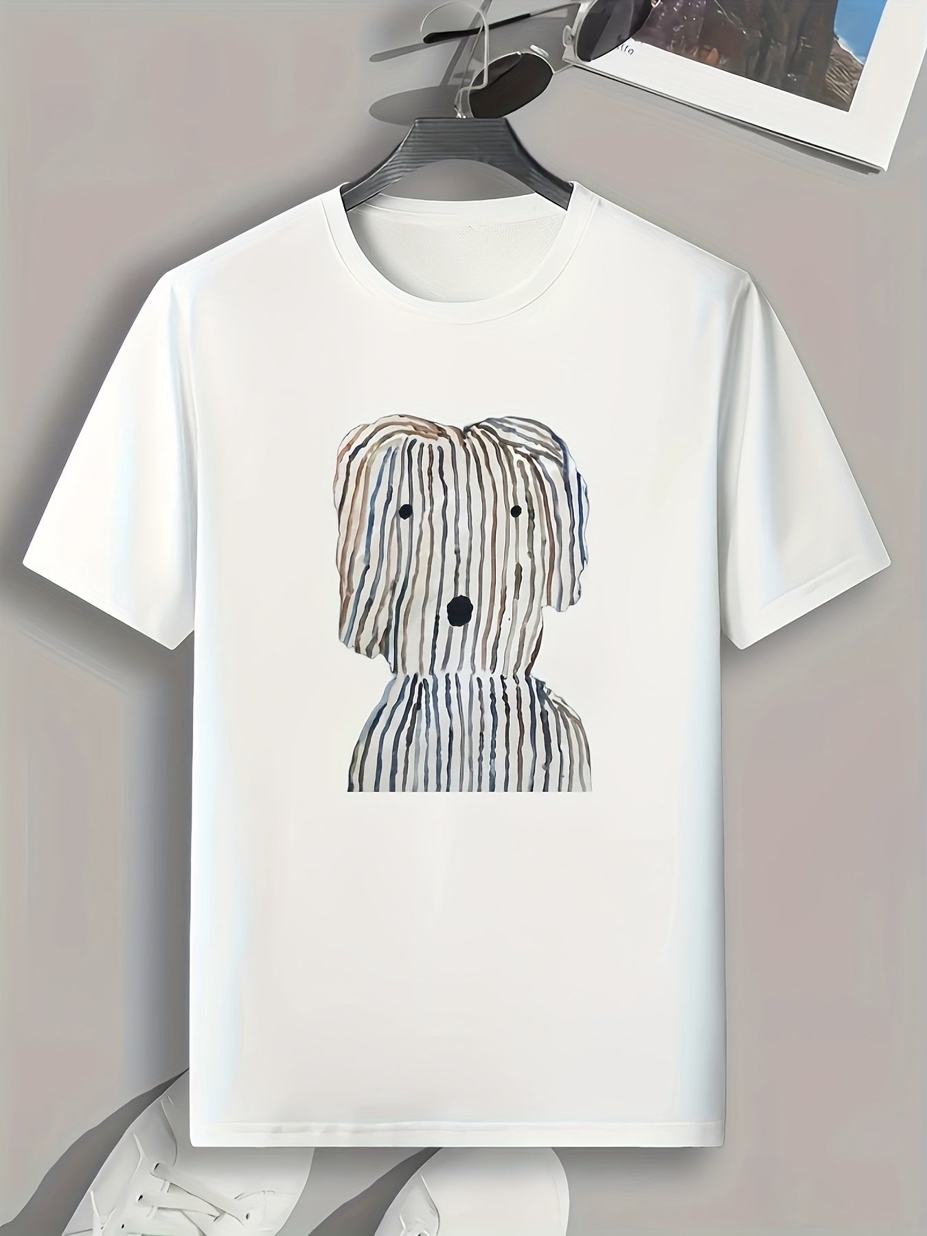 Dog Pattern Print Men's Graphic T shirt for Summer