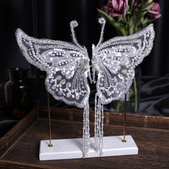 Crystal Faux Pearl Butterfly Hair Clip for Women Bride Wedding Accessories