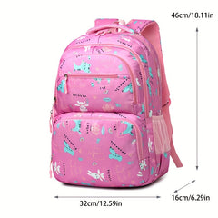 Children's Cartoon Rabbit Print Backpack Lightweight Waterproof