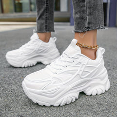 Women's Mesh Platform Sneakers Casual Lace Up Shoes