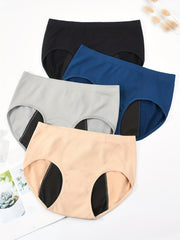 4pcs Period Panties Full Coverage Anti Leak Breathable Women's Underwear