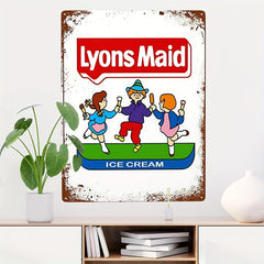 Vintage Lyon Maid Kids Ice Cream Lollipop Sign Tin Metal Sign Plate
