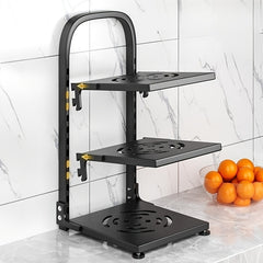 Multifunctional Kitchen Floor Storage Rack - Cabinet Pot Pan Lid Organizer
