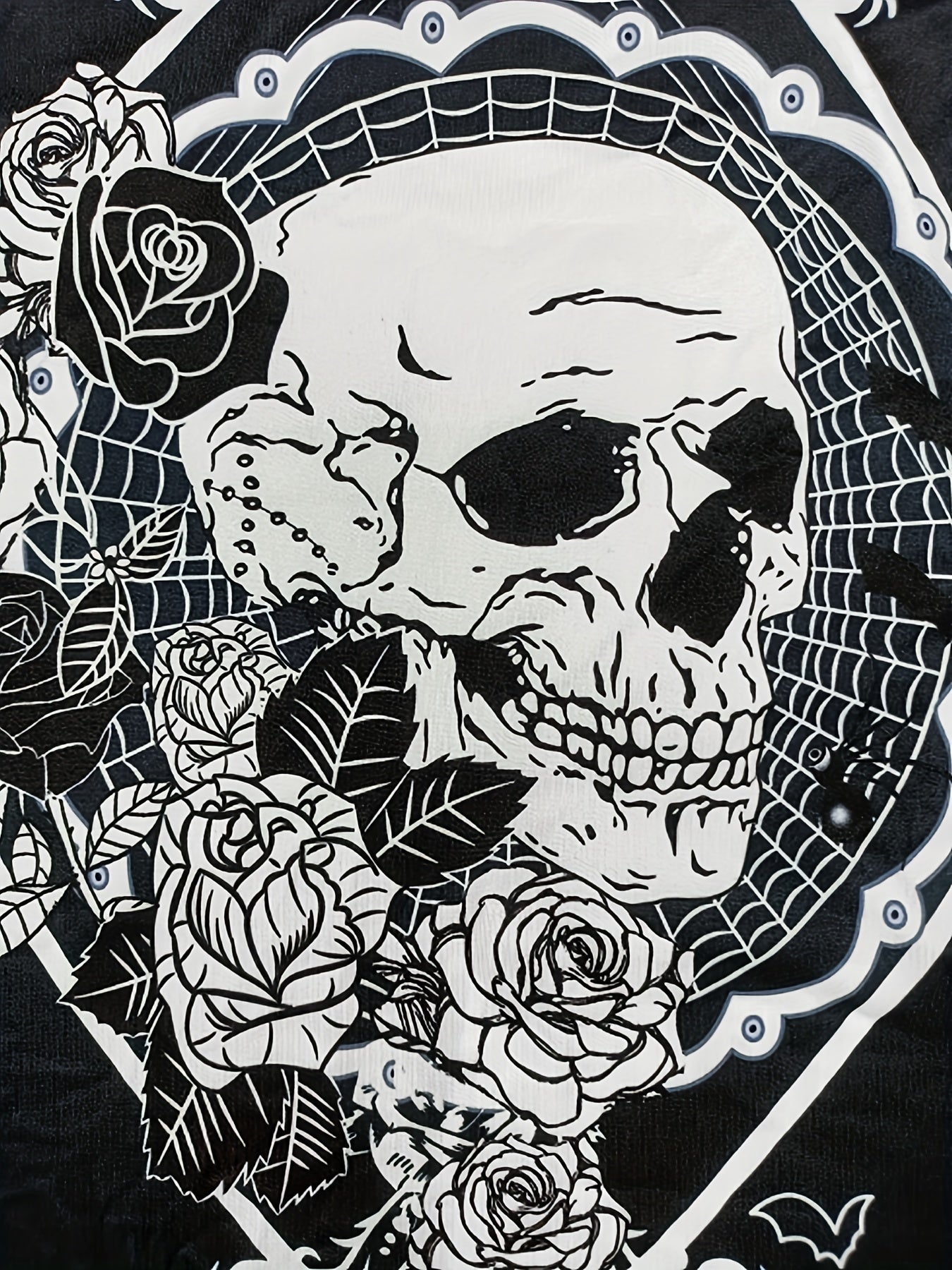 Skull & Flower Print Gothic Tank Top Sleeveless Summer Women's Clothing