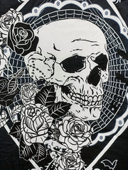Skull & Flower Print Gothic Tank Top Sleeveless Summer Women's Clothing