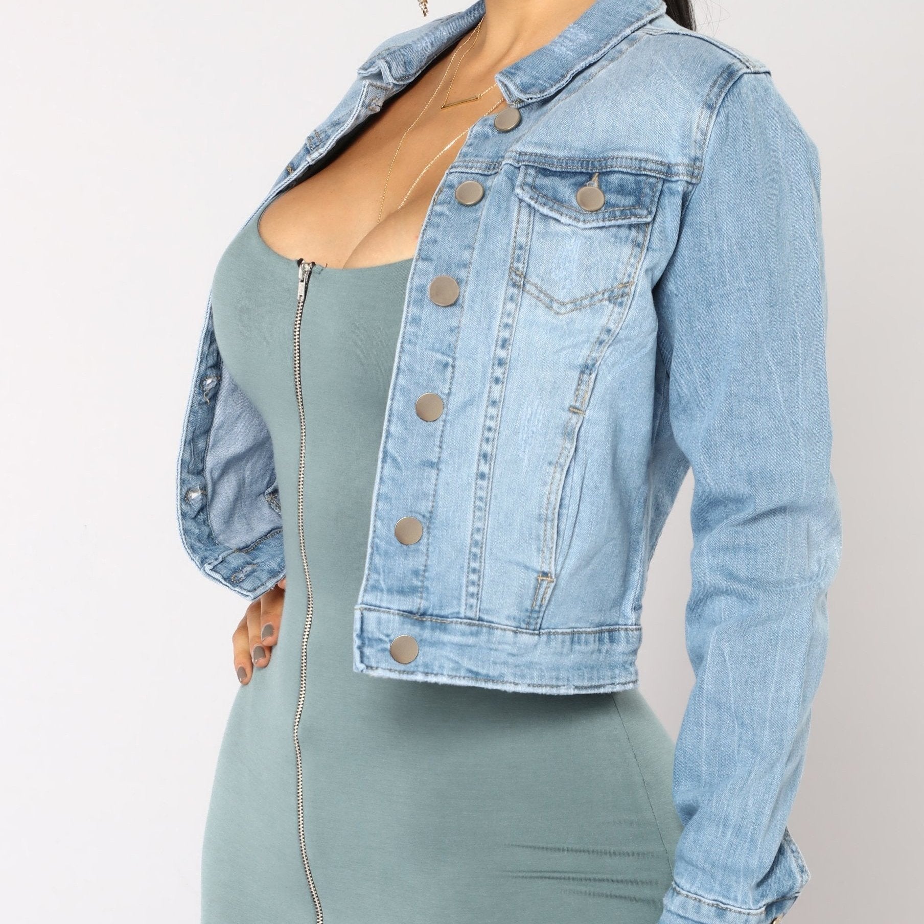 Long Sleeves Denim Coats Single Breasted Button Flap Pockets Lapel Denim Jackets