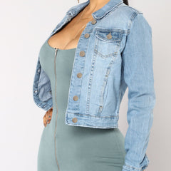 Long Sleeves Denim Coats Single Breasted Button Flap Pockets Lapel Denim Jackets