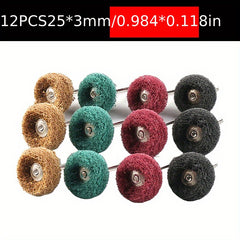 Abrasive Wheel Buffing Polishing Set 1 Inch 3mm Shank for Rotary Tool 25mm