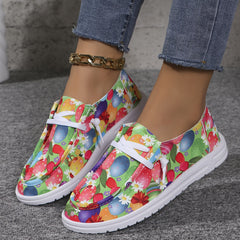Colorful Balloon Pattern Flat Shoes Women's Shallow Mouth Casual Shoes