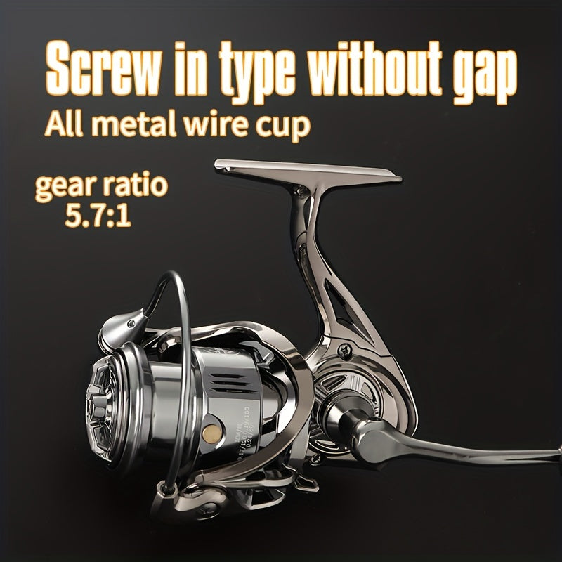 1pc Stainless Steel Spinning Reel 5.7:1 Gear Ratio Fishing Tackle