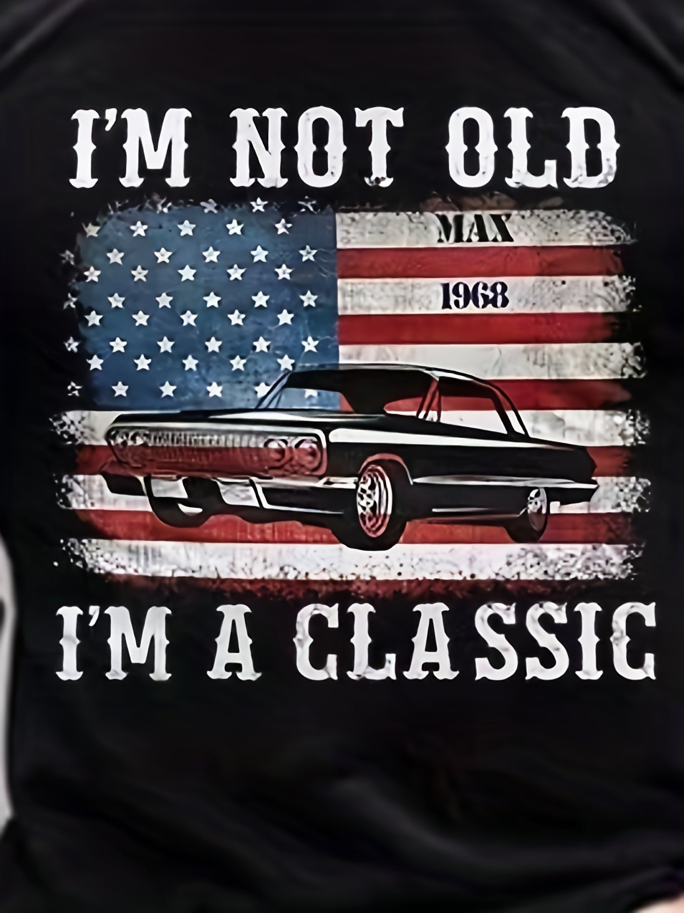 American Flag Classic Car T Shirt 3D Print Active Stretch Tee