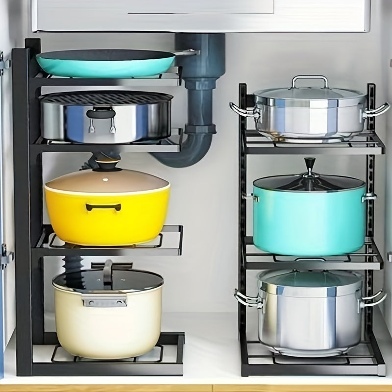 Pots And Pans Organizer For Cabinet - Heavy Duty Pot And Pan Rack