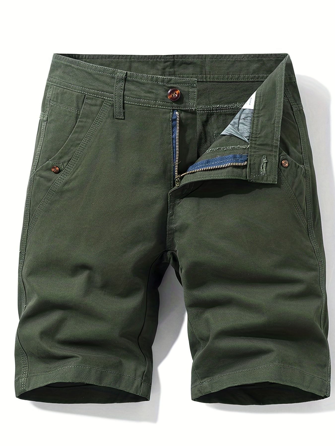 Men's Casual Cotton Cargo Shorts with Pockets for Summer