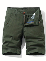 Men's Casual Cotton Cargo Shorts with Pockets for Summer