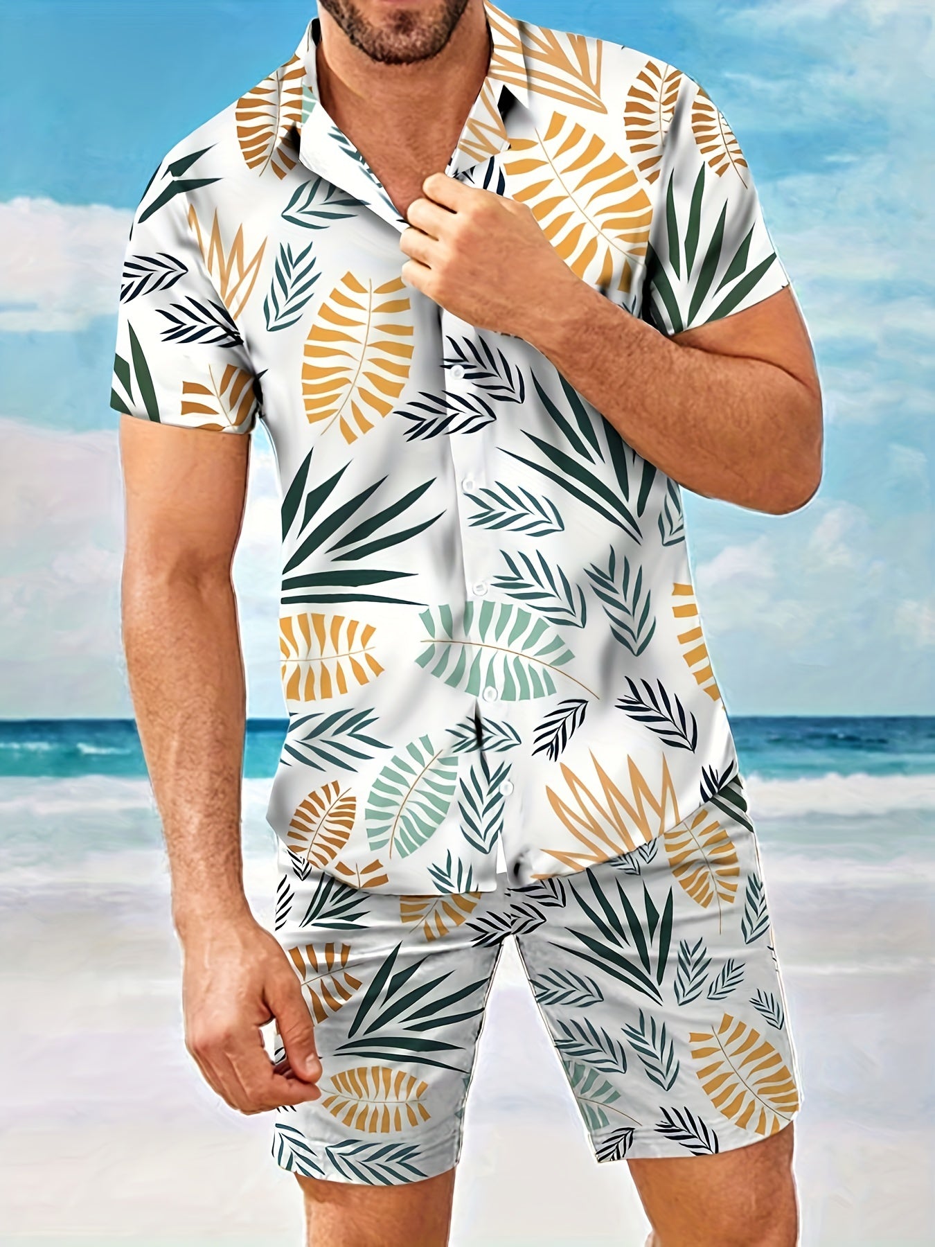 Men's Hawaii T-Shirt & Beach Shorts Matching Set