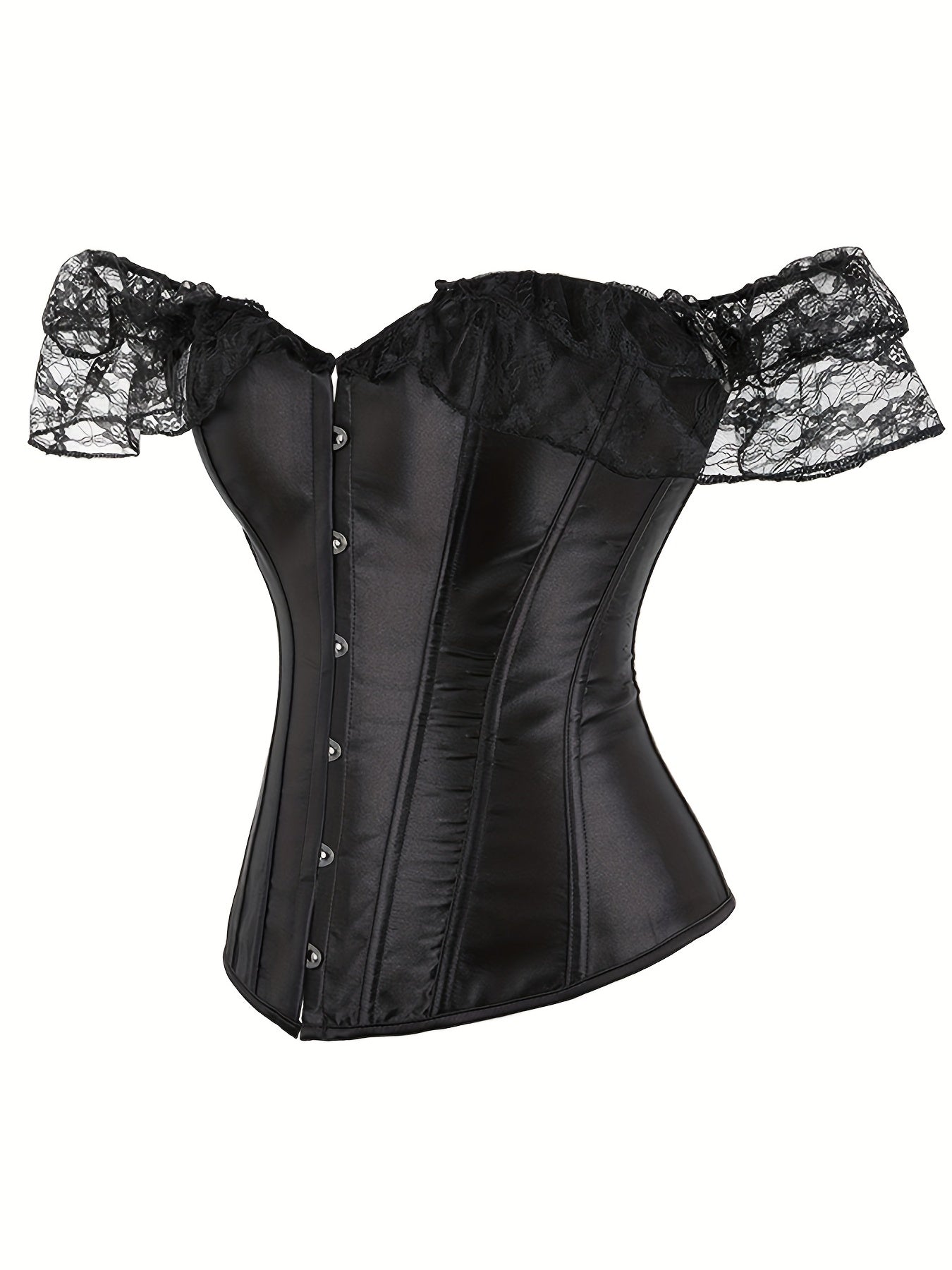 Lace Short Sleeve Corset Bustier Body Shaper
