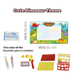 Kids Watercolor Canvas Painting Set - Dinosaur & Vehicle Designs - Ages 3+