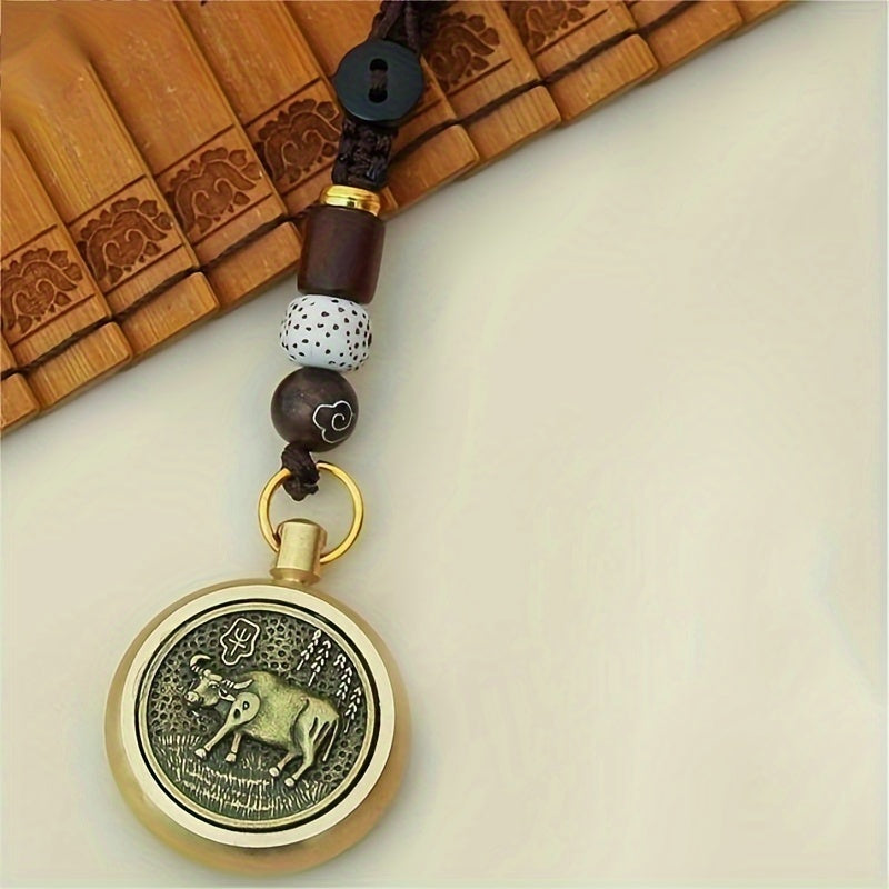Chinese Zodiac Copper Coin Pendant Keychain Year Pendants