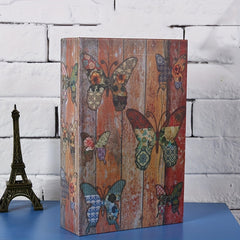 Large Simulation Butterfly Book Money Box with Key Lock