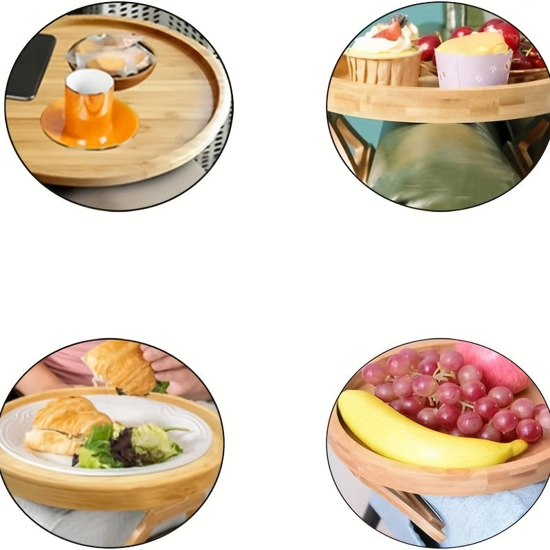 Portable Foldable Wooden Sofa Armrest Tray