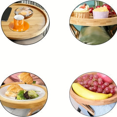 Portable Foldable Wooden Sofa Armrest Tray