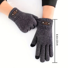 Men's Winter Touchscreen Knit Gloves for Outdoor Activities