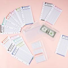 70pcs A6 Budget Binder Pockets & Expense Tracker Sheets Set