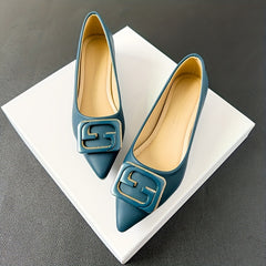 Women's Point Toe Slip On Soft Sole Lightweight Chunky Heel Shoes