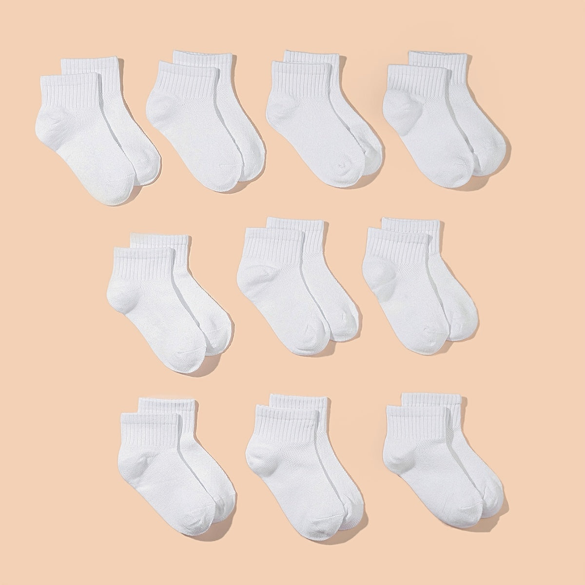 10 Pairs Unisex Daily Casual Short Socks For Boys And Girls