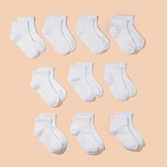 10 Pairs Unisex Daily Casual Short Socks For Boys And Girls
