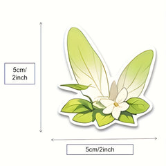 60pcs Green Flower And Elf PVC Cartoon Stickers For Kids Laptop Decoration