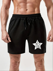 Men's Star Print Comfy Drawstring Shorts for Summer