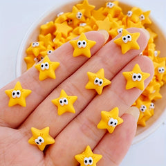 10pcs 11mm Resin Mini Stars for Scrapbooking & Crafting