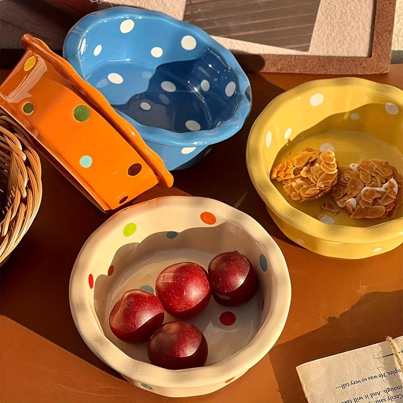 Ceramic Polka Dot Baking Bowl Pasta Plate