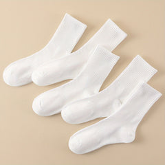 Solid Crew Socks Comfy Mid Tube Women's Stockings