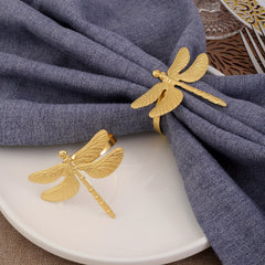 6pcs Modern Dragonfly Napkin Rings for Table Decoration