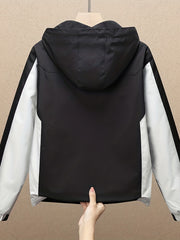 Boys Hooded Jacket Top Zipper Windbreaker Clash Outdoor Warm Fleejsonse Coat