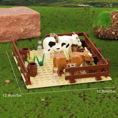 Yellow Cow Barn Small Grain Building Blocks Farm Series Scene