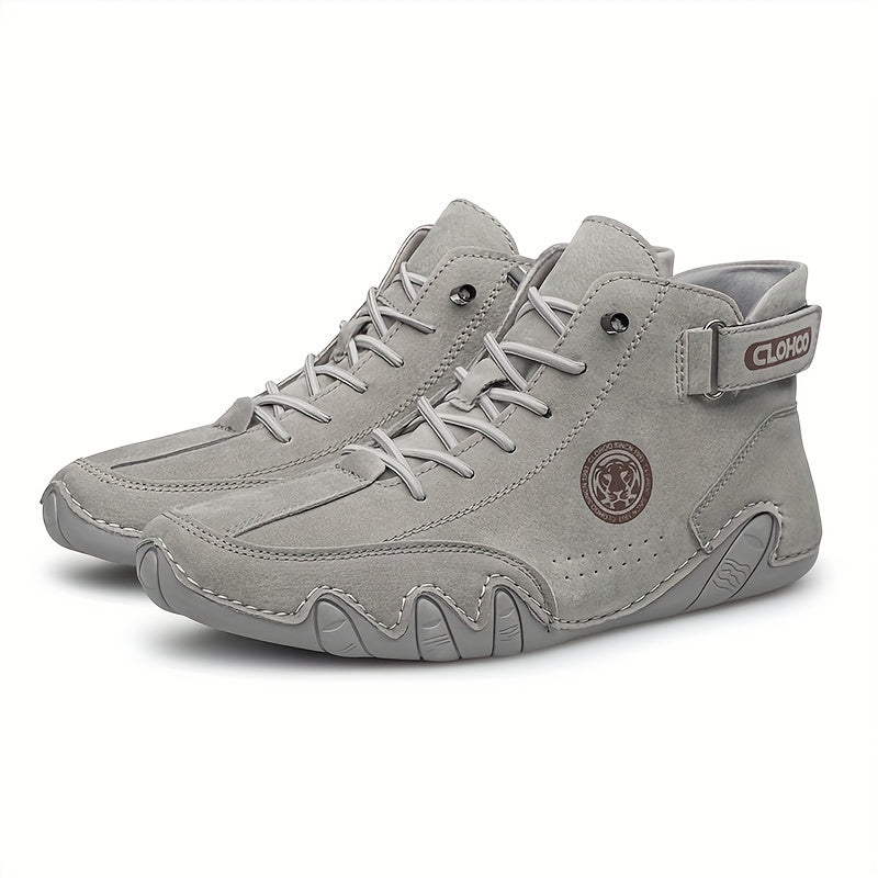 Men's PU Leather Lace-up Sneakers Short Boots