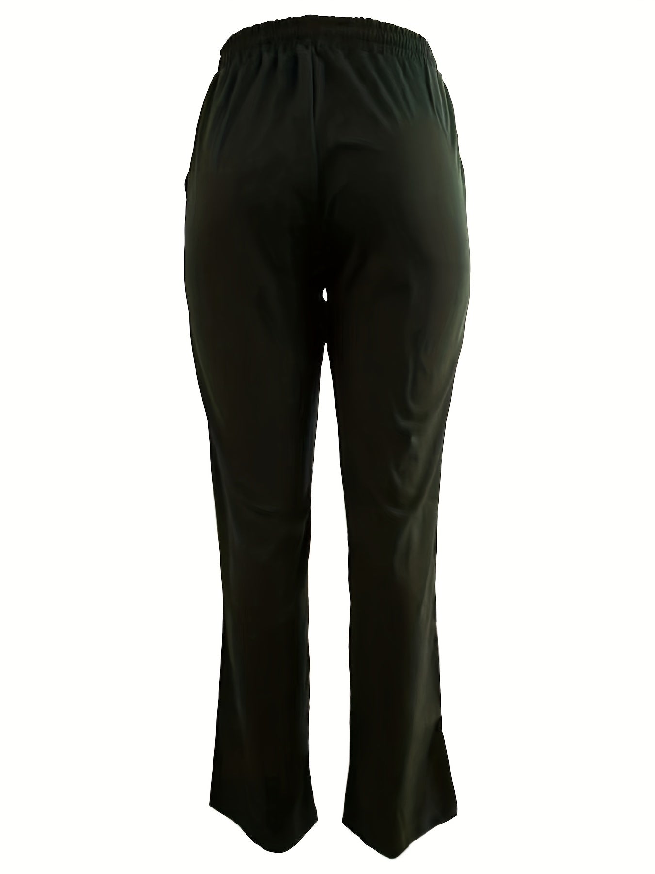 Drawstring Dual Pockets Wide Leg Pants Casual Wear