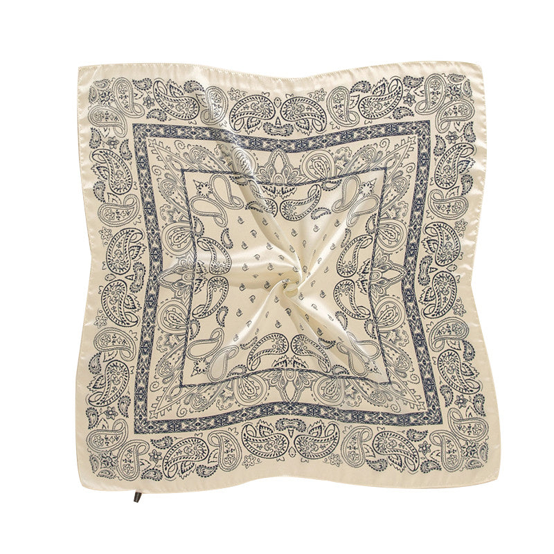 Navy Paisley Print Bandana Neck Scarf Hair Bandana