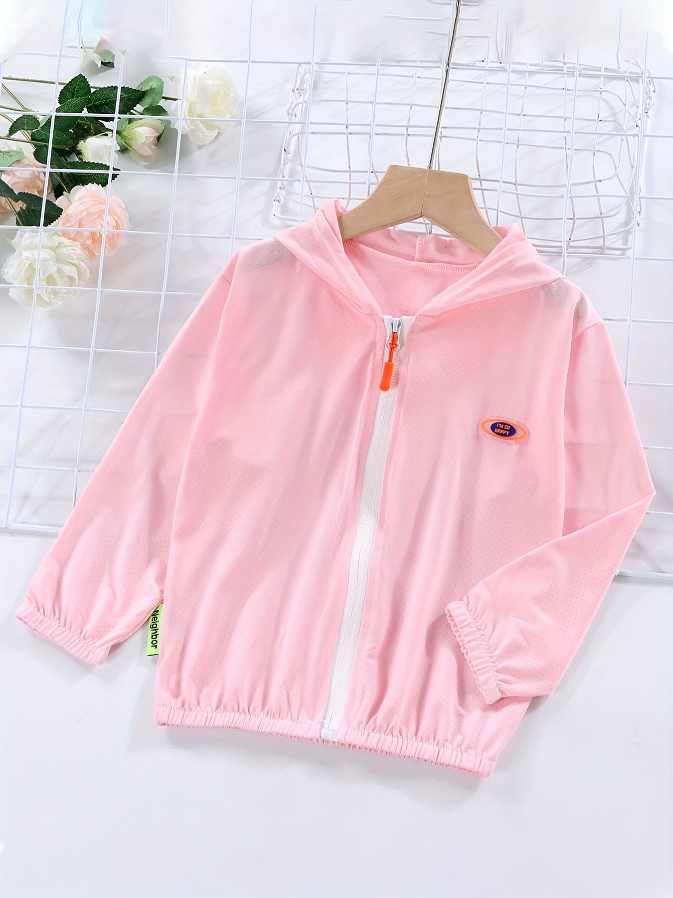 Girls Sunscreen Rash Guard Hoodie With Assorted Colors Ice Silk Outfit