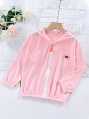 Girls Sunscreen Rash Guard Hoodie With Assorted Colors Ice Silk Outfit