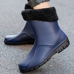 Men Rain Boots Waterproof Non slip Knee High Shoes For Outdoor