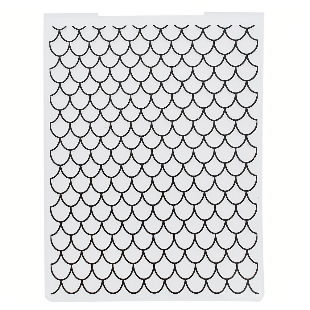 Mermaid Scale Embossing Template Stencil for Card Scrapbook Album