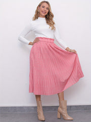 Polka Dots Pleated Skirt Casual Paper Bag Waist Skirt